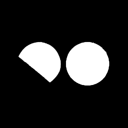 White abstract shapes on a black background
